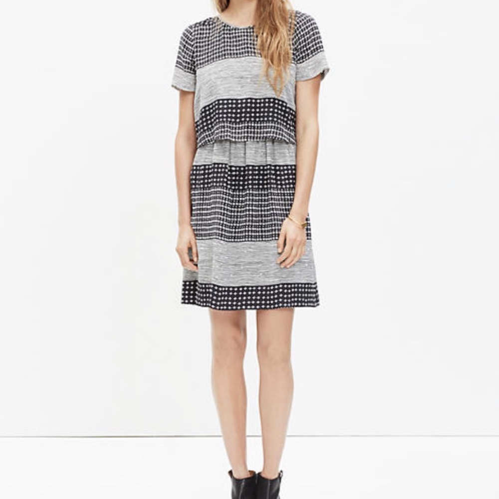 Madewell Silk Two-Piece Dress in Hashtag Stripe